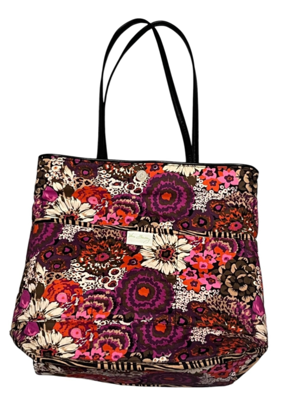 Vera Bradley Reversible Purple Floral - Brown Zebra Tote Bag